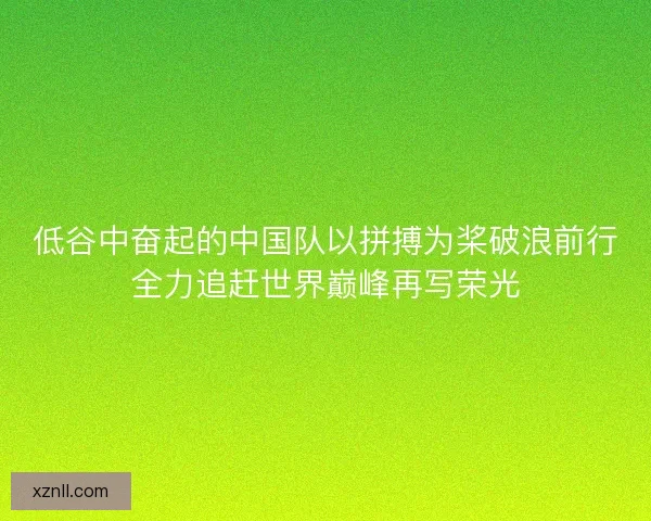 低谷中奋起的中国队以拼搏为桨破浪前行全力追赶世界巅峰再写荣光